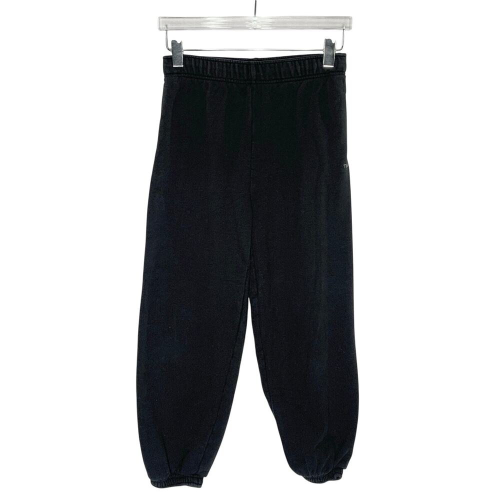 TNA Sweatfleece Terry Fleece Mega Fit Sweatpants XS Cropped Faded Black